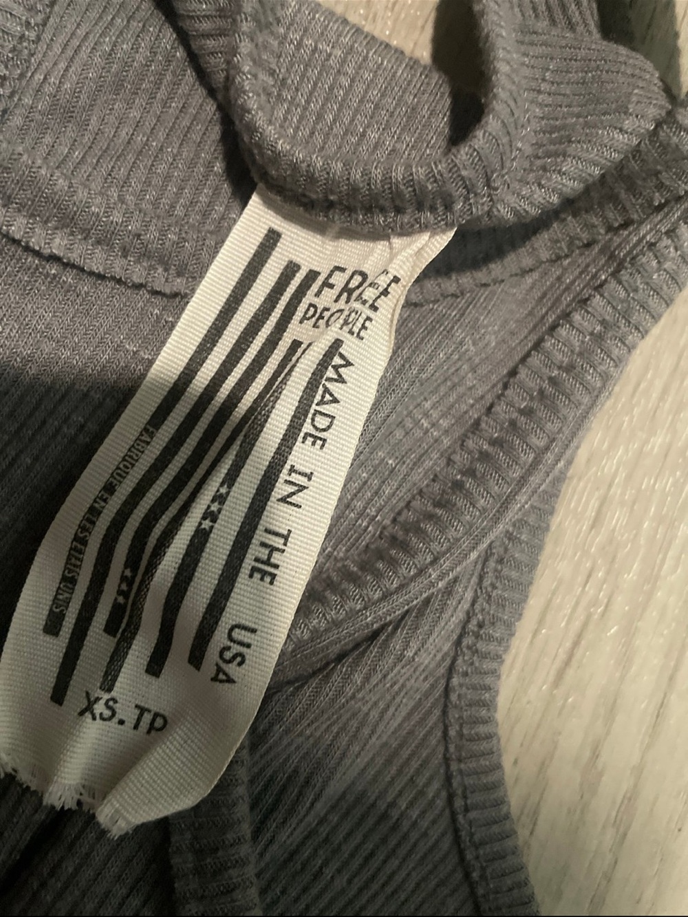 Free People Gray Ribbed Racerback Swing Tank - Picture 2 of 2